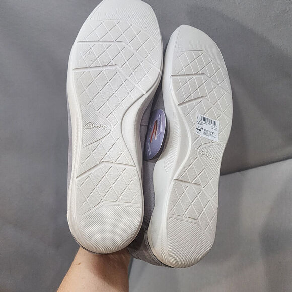 Clarks Gorwin Step Grey Suede Leather Washable Comfort Loafers Men's Size 10.5 - Picture 9 of 9